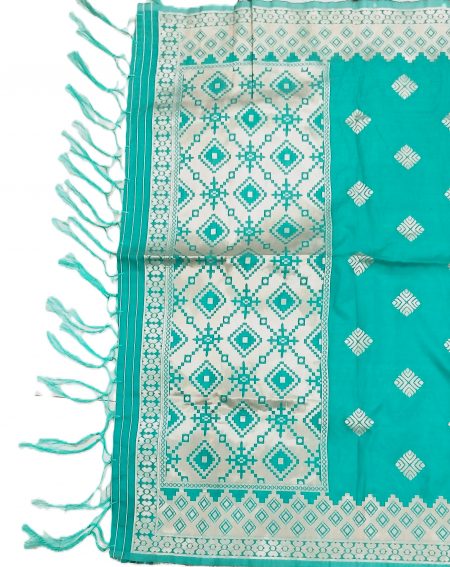Art Silk Woven Women Dupatta (Aqua teal colour)