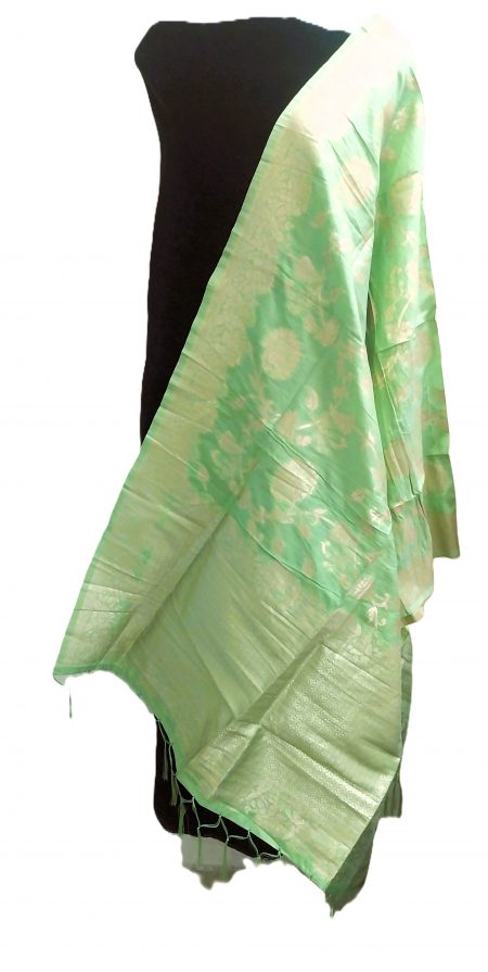 Fabria Art Silk Woven Light Green Women Dupatta